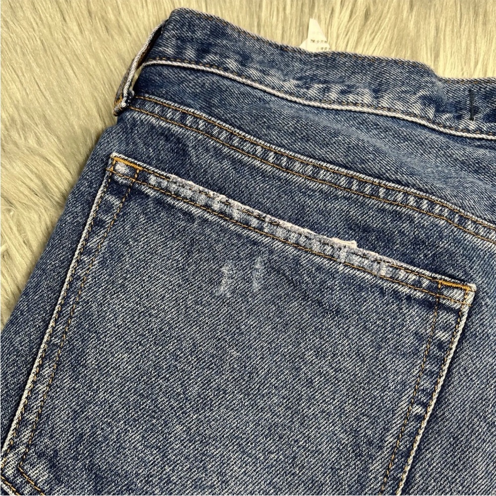 Abercrombie And Fitch Mid Rise Boyfriend Shorts Distressed Denim Pink Dye - Picture 3 of 15